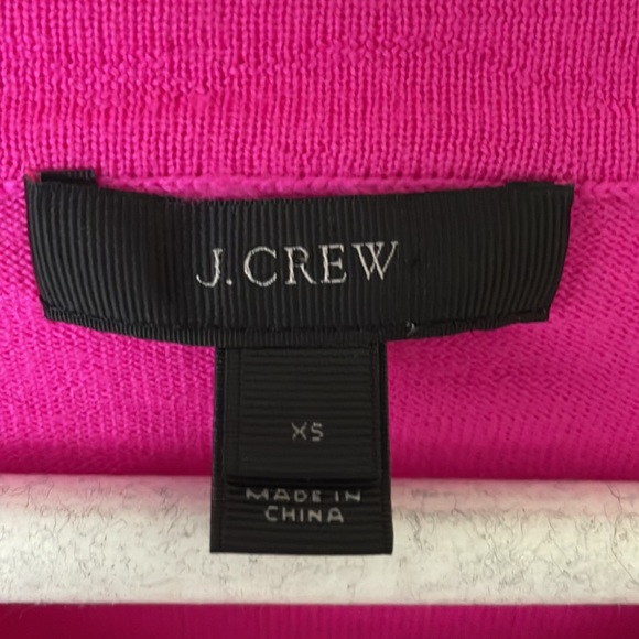 JCrew Bright Pink and Burgundy Merino cardigan colorblock - Picture 2 of 3